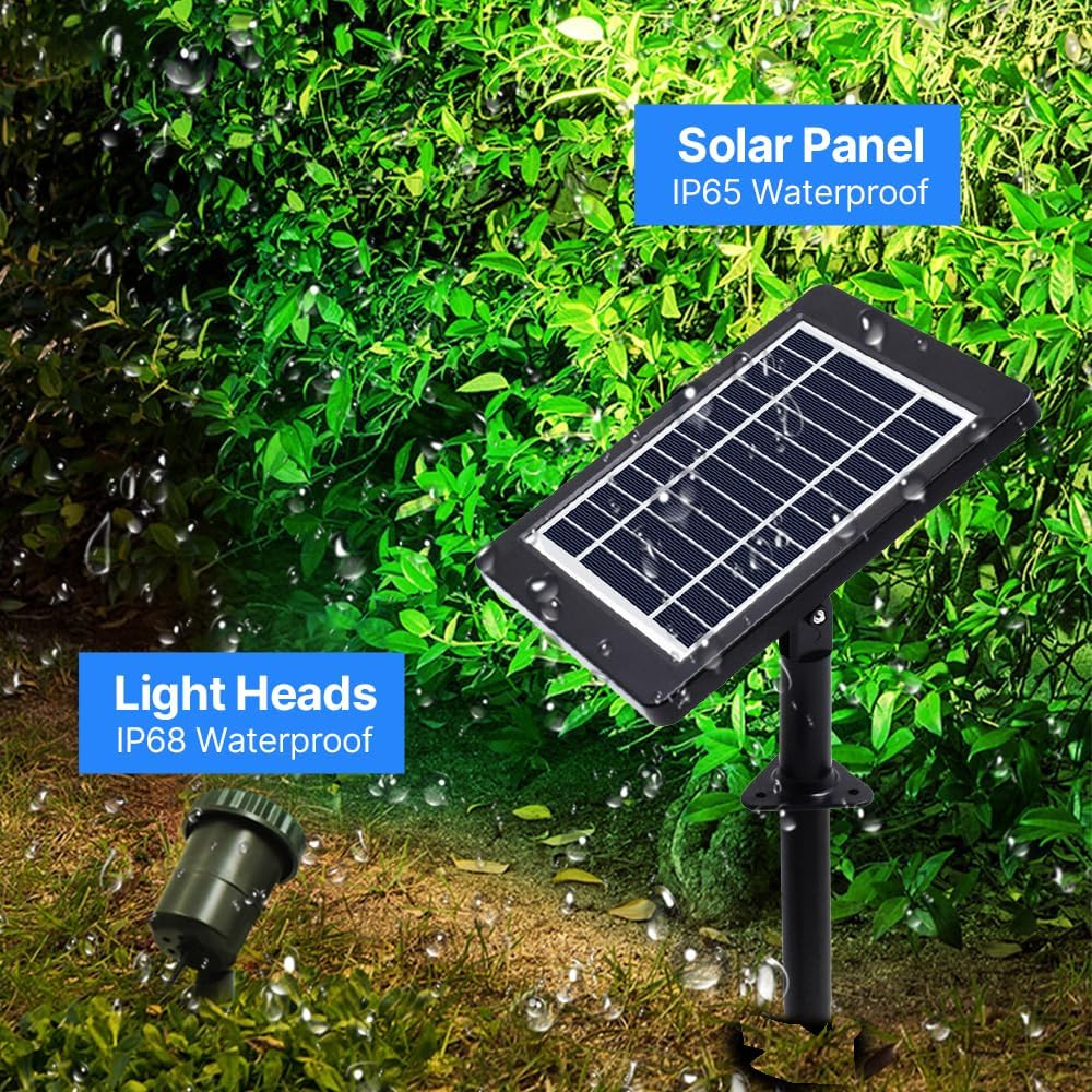 RGB Solar Pond Lights 5 LED Heads Waterproof Submersible for Garden Fountain Pool Decoration