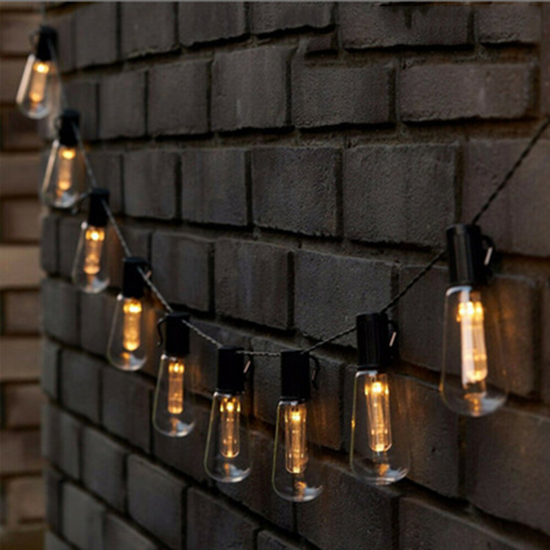 Garden Solar Light Garland Bulb Edison String Lights Retro Glass Outdoor Waterproof Party Christmas Decoration Fairy Lamp