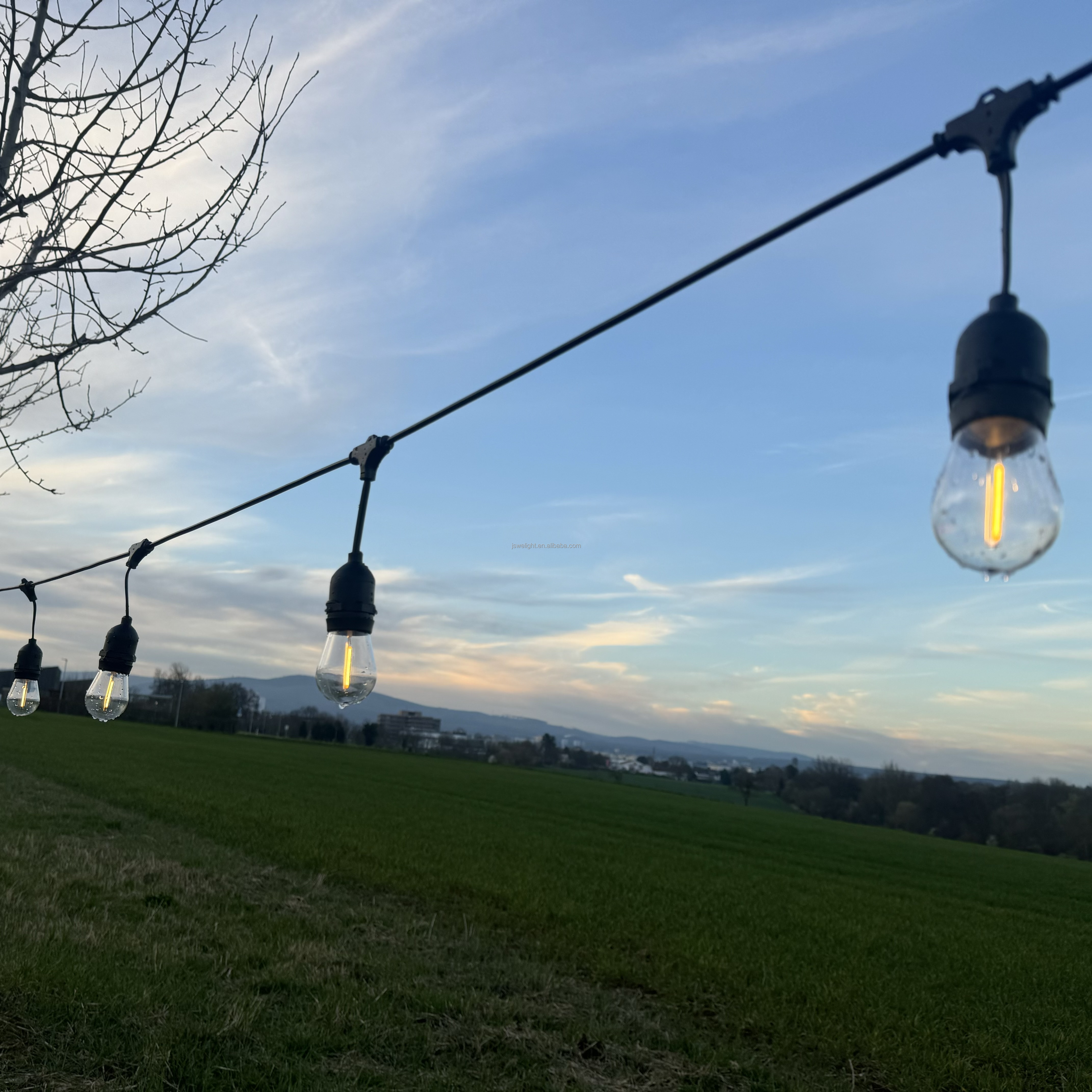 Customized Hanging Type S14 Warm White 10M 20 Bulbs E26 E27 IP65 Waterproof Outdoor Indoor Festoon Lights