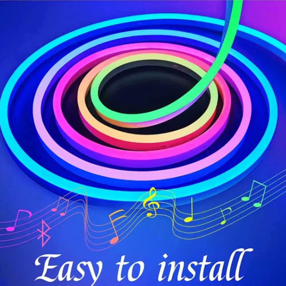 Silicon Neon Flexible Strip Music Sync Voice Control Addressable RGB LED Strip Rgbic Smart WiFi Opulent LED Christmas Light
