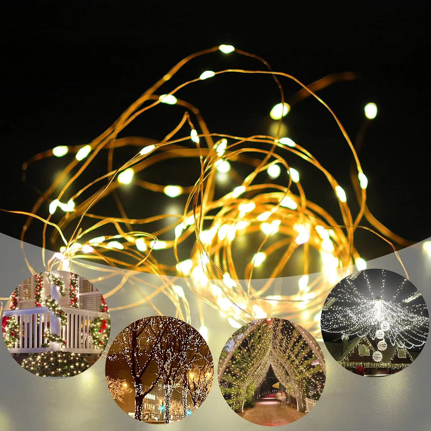 LED Solar String Fairy Light Waterproof Christmas Decoration for Outdoor Garden Wreath &amp; Tree Lighting for Streets
