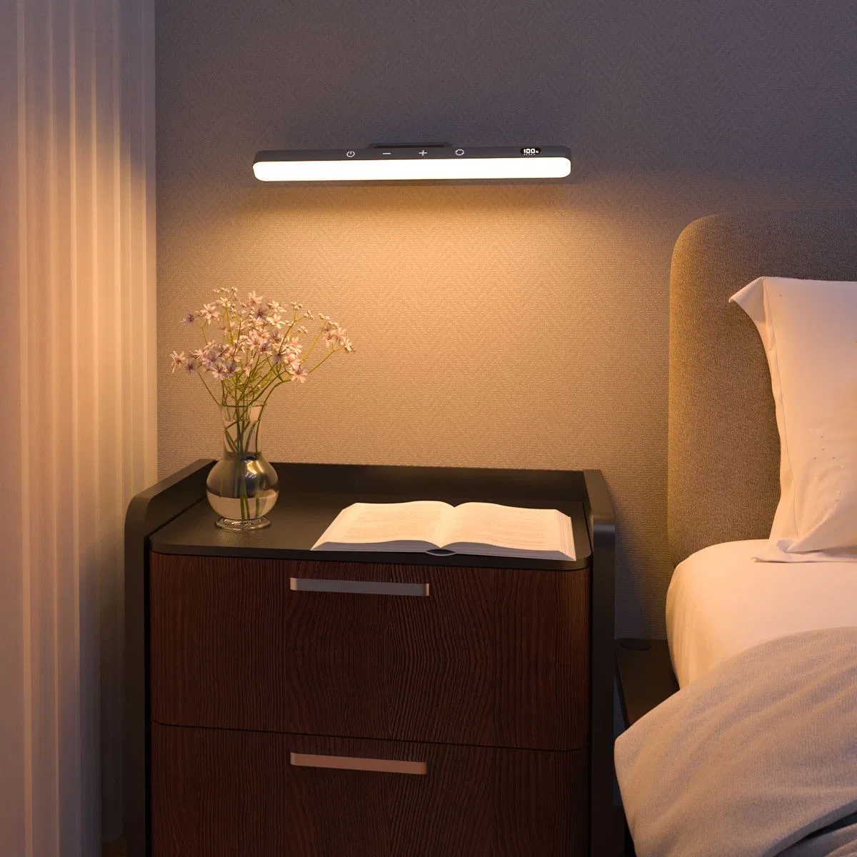 5W LED Rechargeable Touch Light Bar with 2500mAh Battery for Cabinets
