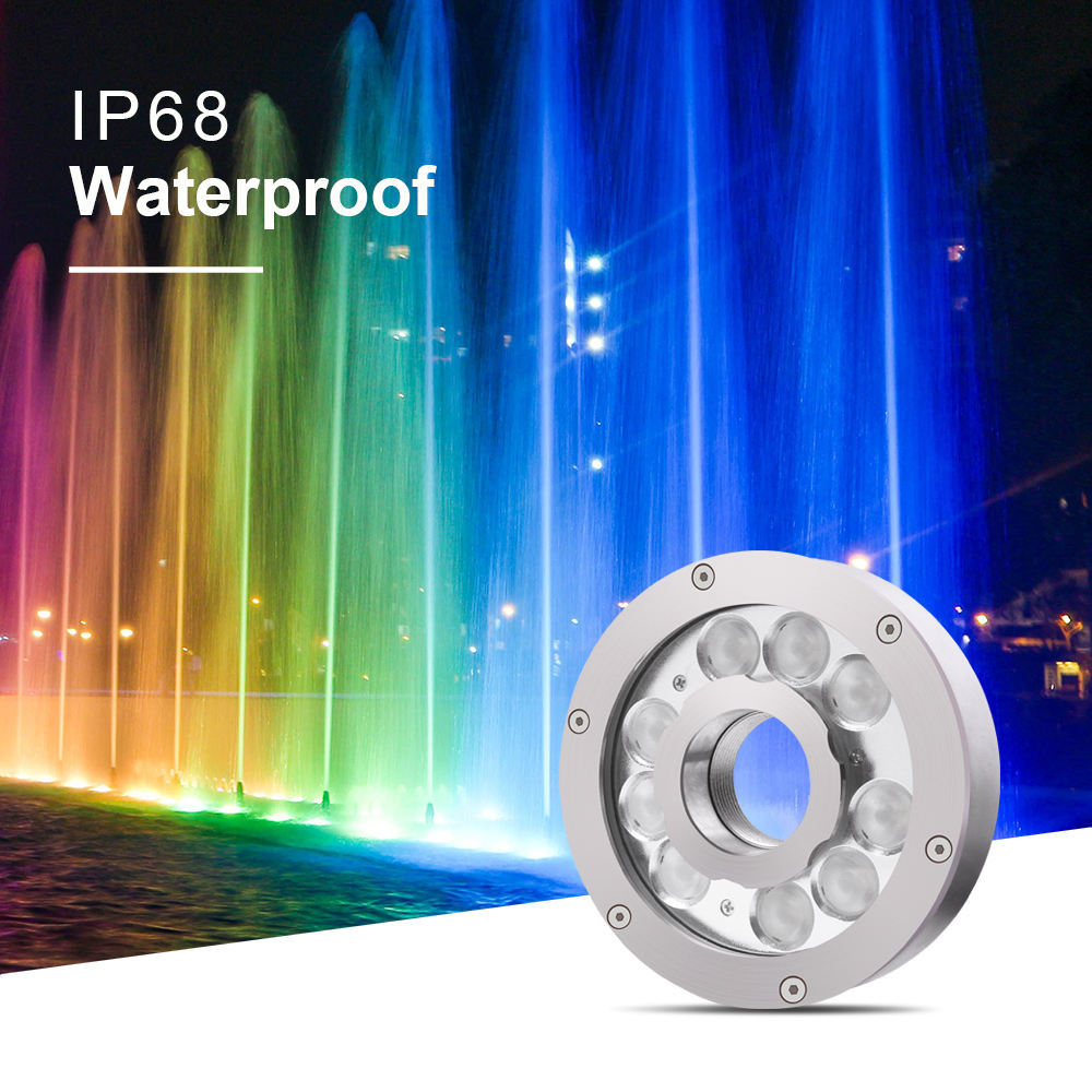High Quality IP68 18W LED Underwater Waterfall Commercial Submersible Fountain Lights Fo
