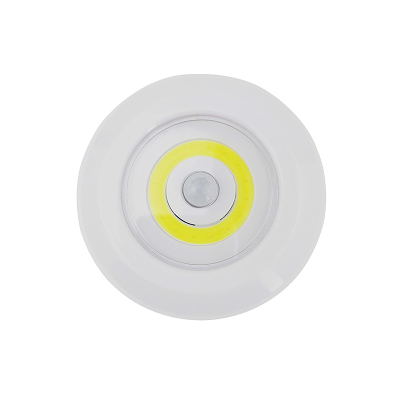 Indoor Battery Opereated Human Induction Wall COB Puck Night Lamp Motion Sensor LED Cabinet Light
