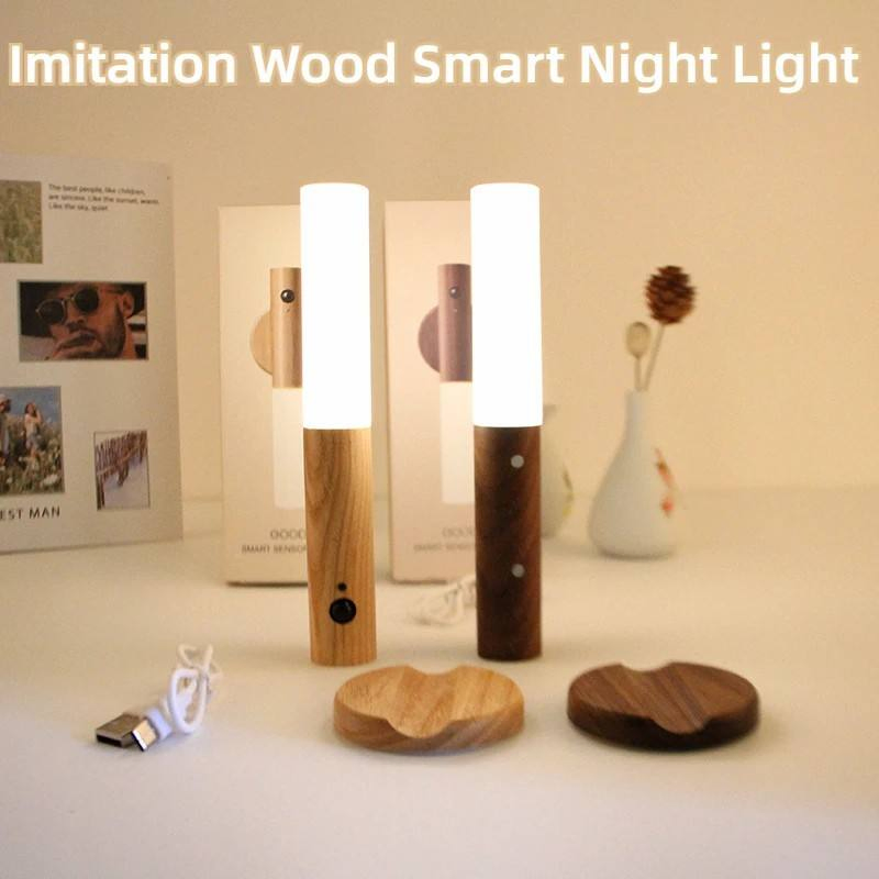 Motion Sensor Night Light Magnetic Wireless Smart LED Rechargeable Portable Wall-Mounted for Indoor Stairways Bedrooms Hallways