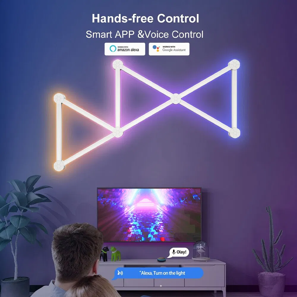 WiFi LED Smart Wall Lamp Rgbic Light Bar DIY Atmosphere Night Light APP Music Rhythm Backlight Bedroom Games Lighting Room Decor