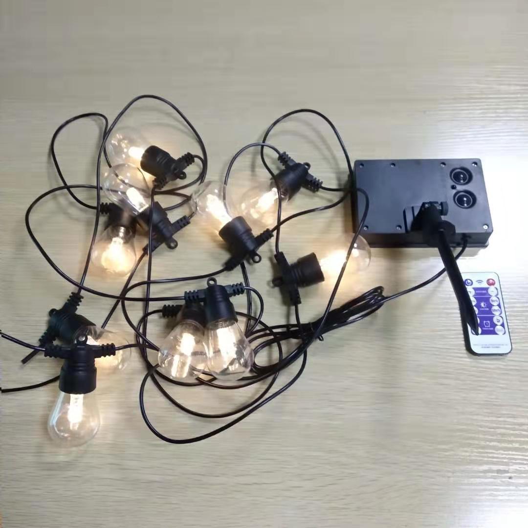 Outdoor Ip65 Waterproof E27 Led Retro Edison Filament Clear Bulbs Solar S14 Hanging String Light for Garden Holiday Wedding