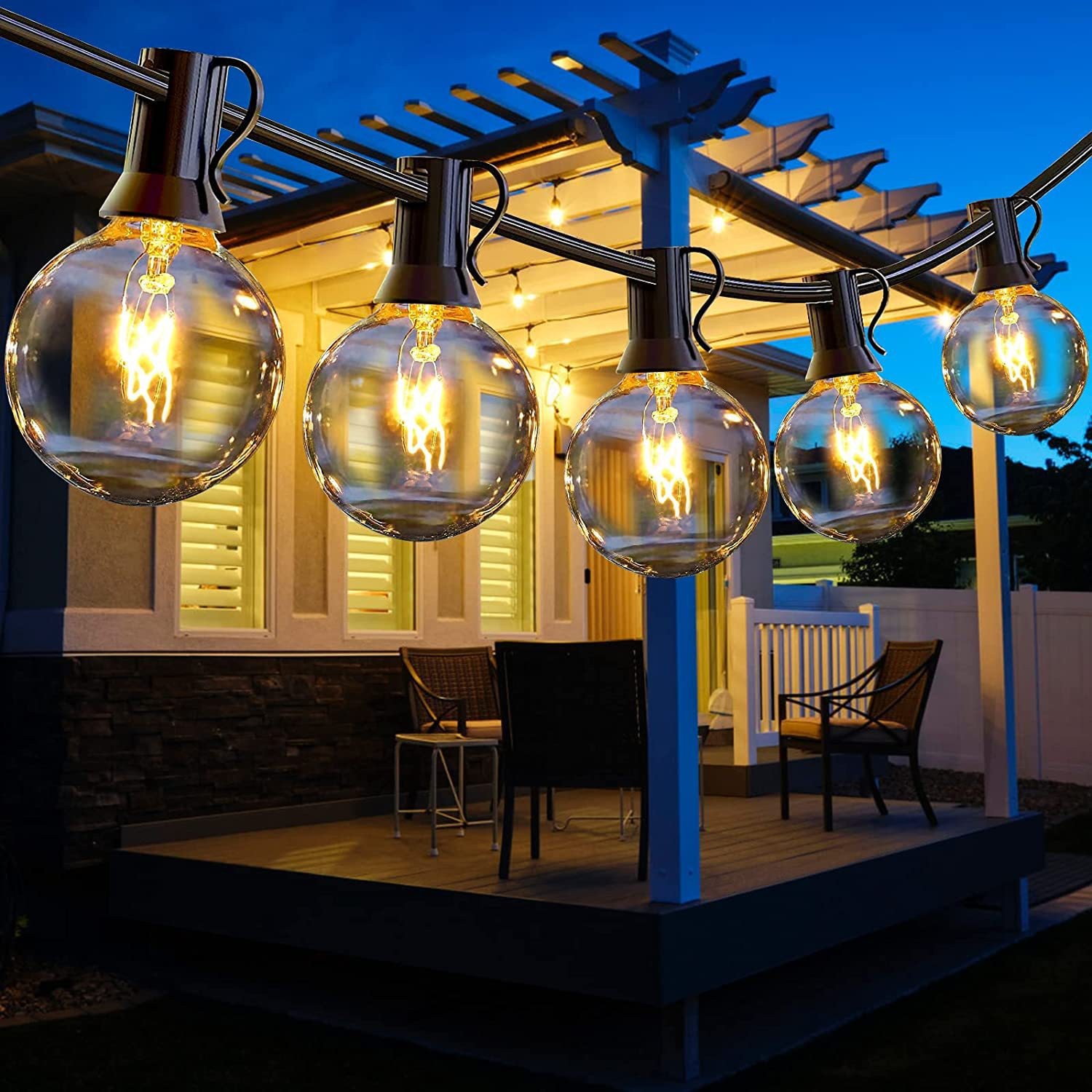 Cross-Border Retro Edison Outdoor LED Light String Non-Standard G40 Garden Decorative Courtyard Camping Solar Powered Lamps