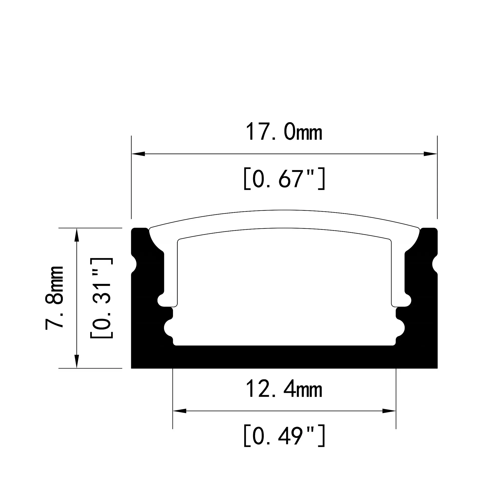Cabinet LED Strip Light Slot U-Shaped Aluminum LED Light Bar