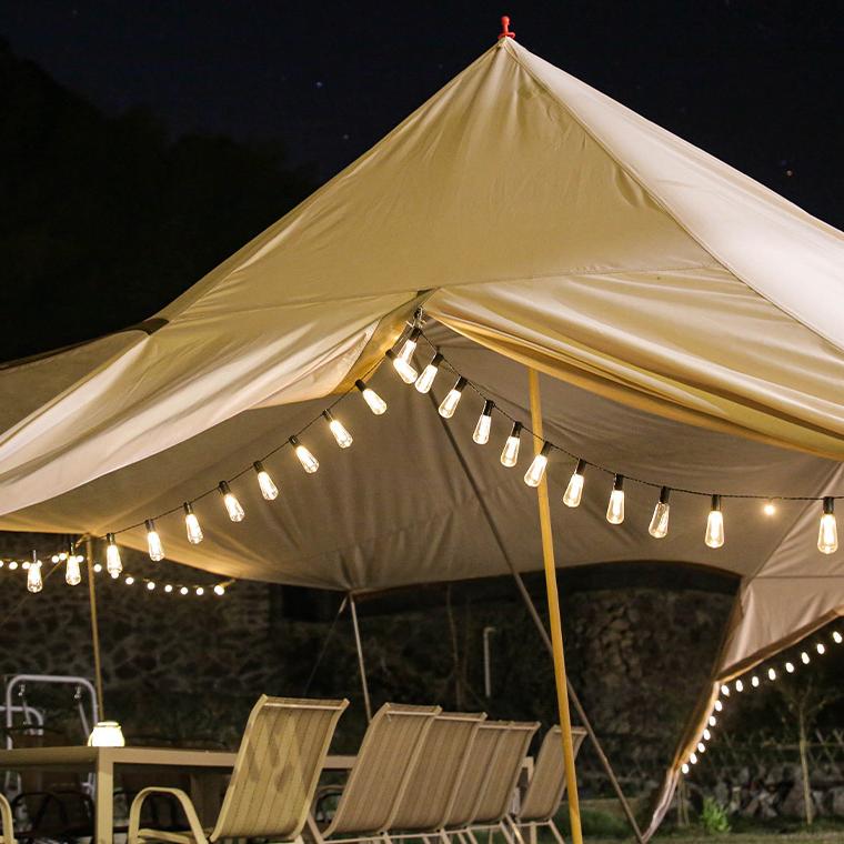 Solar Outdoor Vintage Edison Bulb String Lights IP65 Waterproof for Outdoor Event, Camping and Festival Decor