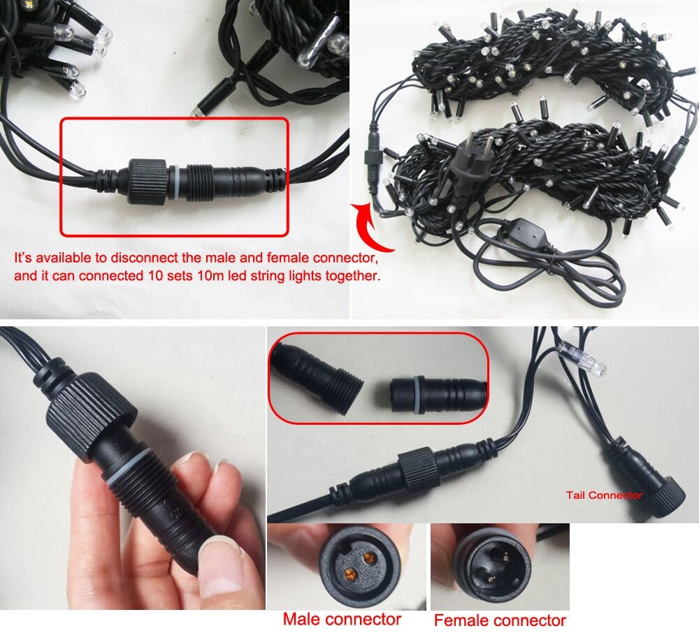 Outdoor10M Rubber Cable Blister Ip68 Led String Lights Les Guirlandes Lumineuses for House Christmas Festival Street Decoration