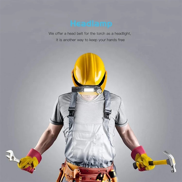 USB Rechargeable COB Magnetic LED Headlight with Pen Clip Work Light Headlights Flashlight