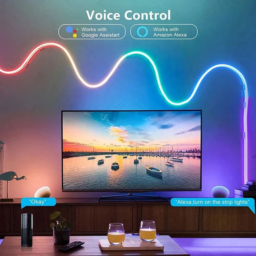 Music Sync Light Strip Work Lamp, Smart Rgbic LED Neon Strip Lights