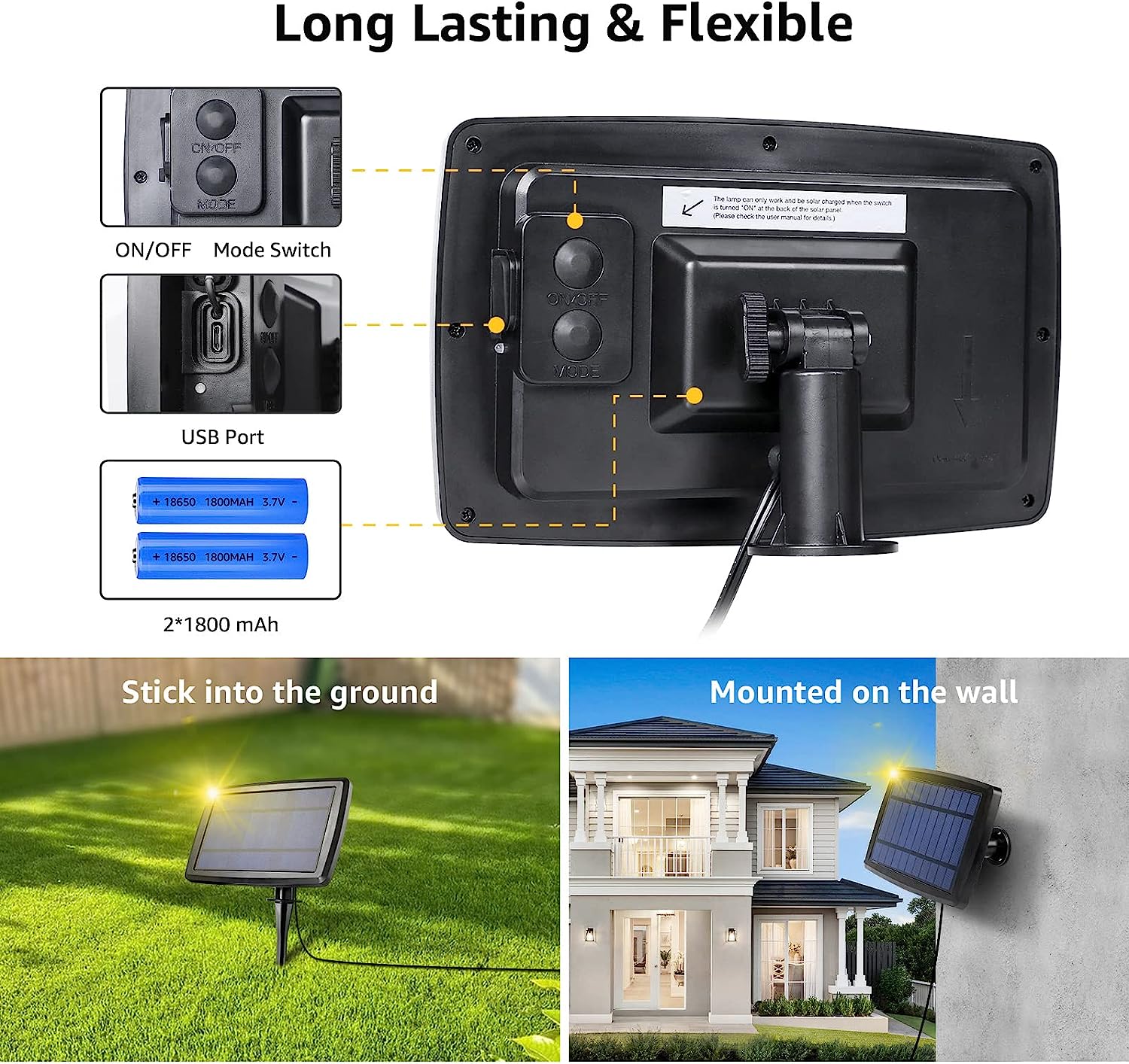10m 15m/48FT LED Solar S14 Patio String Lights Warm White Waterproof Outdoor Lights Garden Patio Wedding Party