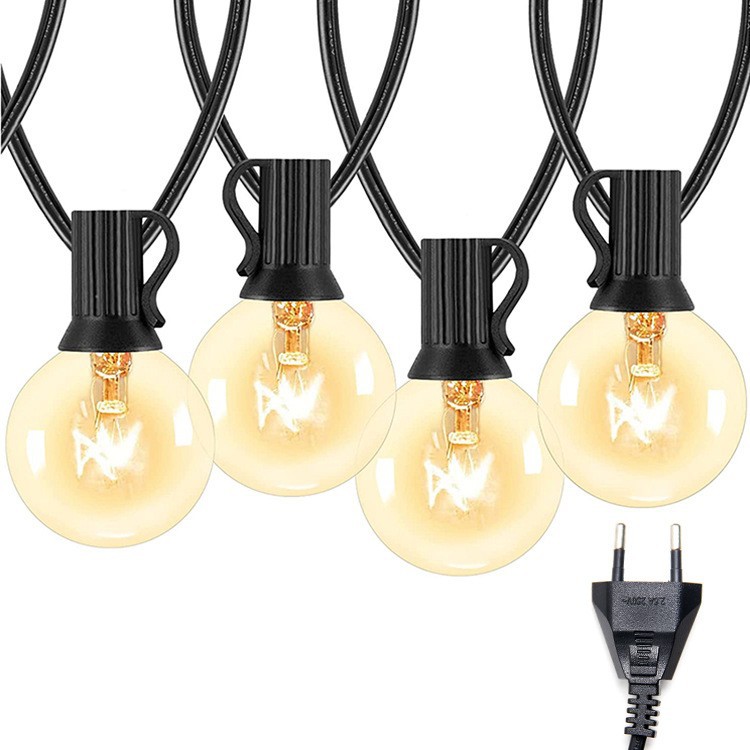 Cross-Border Retro Edison Outdoor LED Light String Non-Standard G40 Garden Decorative Courtyard Camping Solar Powered Lamps