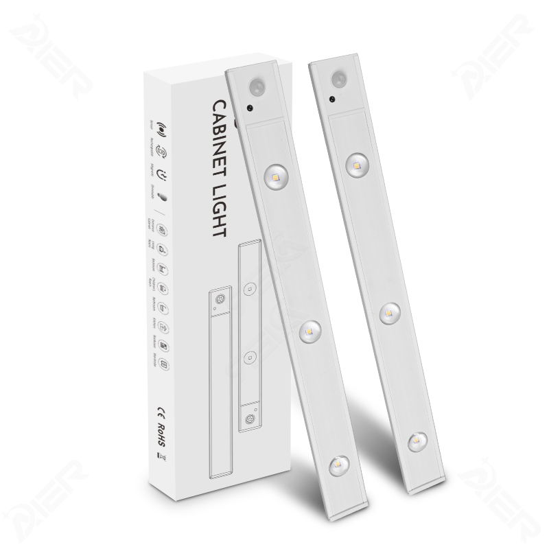 Ultra-Thin Indoor Lighting 3 Color Dimmable 5V USB Rechargeable Kitchen Cabinet Closet Wardrobe Motion Sensor Light