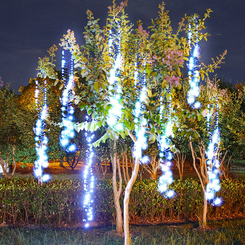 LED Meteor Shower Lights, 120 LEDs Per Drop IP65 Waterproof Outdoor Connectable String Lights for Christmas Wedding Garden Decor