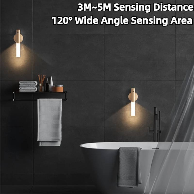Motion Sensor Night Light Magnetic Wireless Smart LED Rechargeable Portable Wall-Mounted for Indoor Stairways Bedrooms Hallways