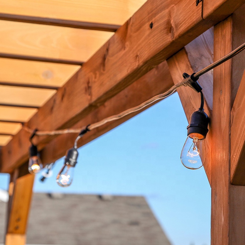 Wholesale Waterproof Drop Solar E27 Vintage Edison Bulb Tent Decorative Outdoor Dimmable Hanging LED S14 Festoon String Light