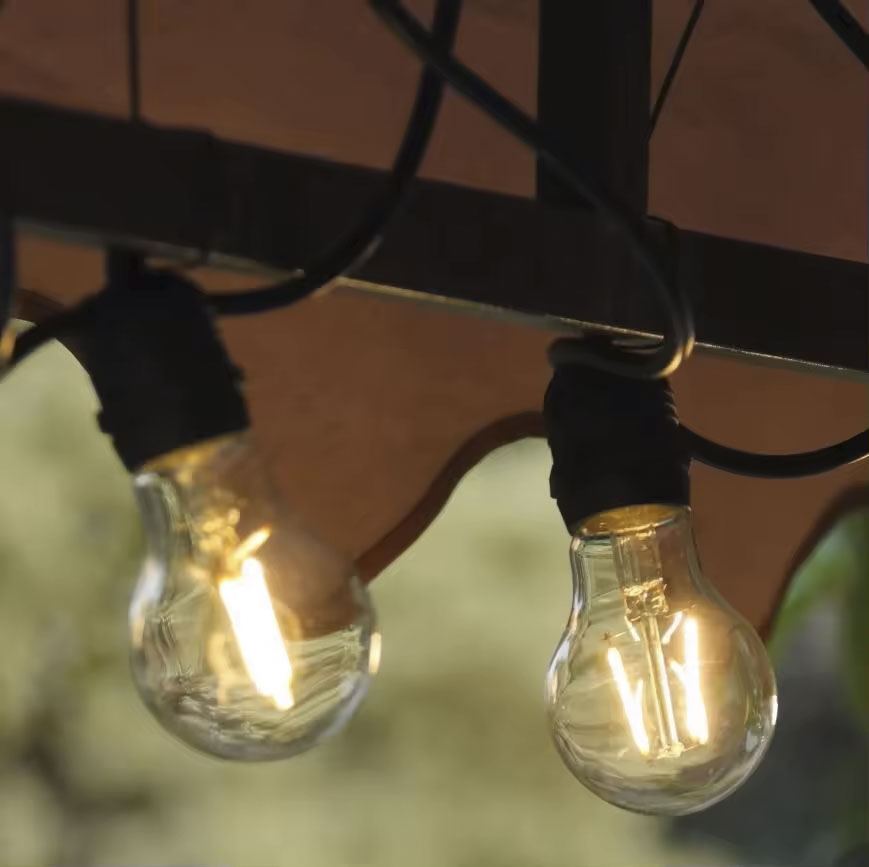 Supplier 48ft E27 Festoon Light Solar Holiday Garden Patio Cafe Decorative Waterproof Outdoor LED String Light