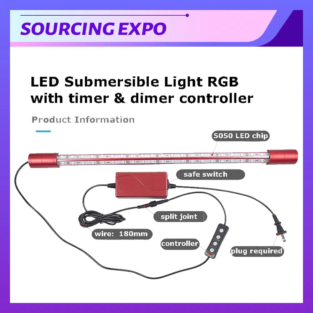 Submersible RGB LED Aquarium Light with Timer 4 Feet