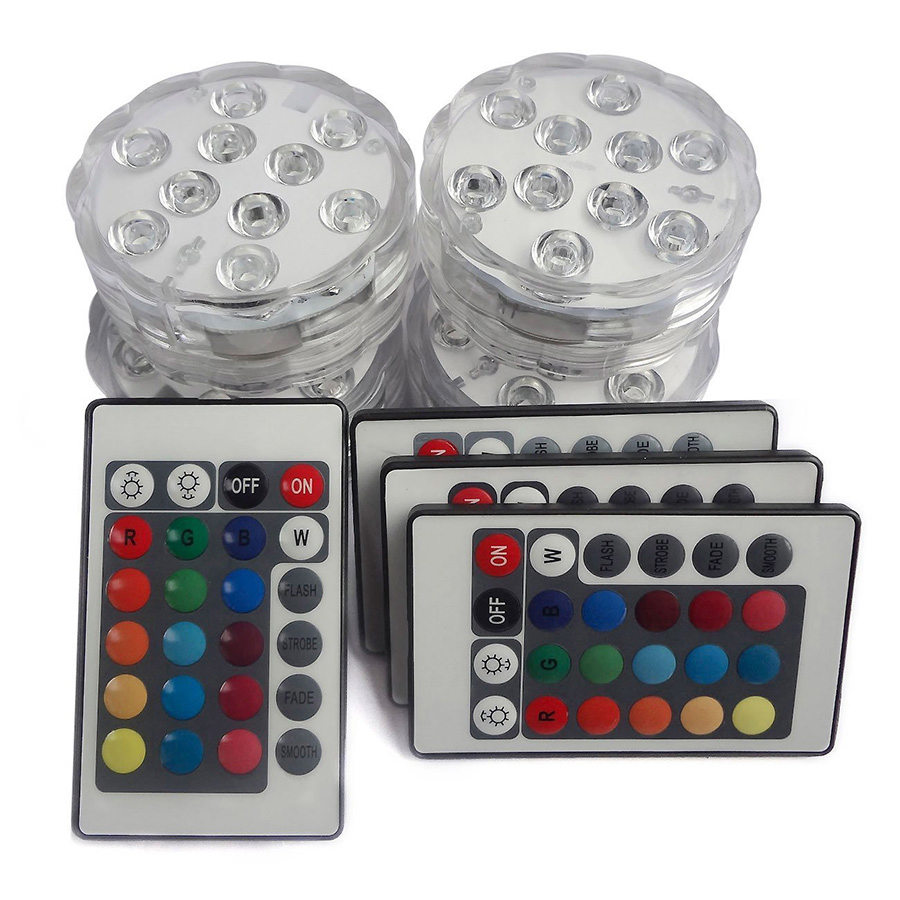LED Remote Control RGB Submersible Lights with IP68 Waterproof Underwater Lights Pond Swimming Pool Decorative Night Lamps for Aquarium