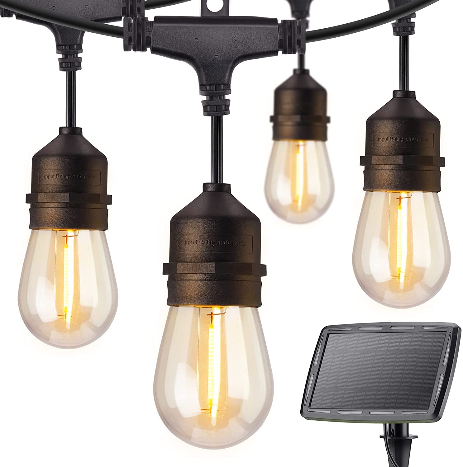 Waterproof Hanging Sockets Ip65 Customizable Shatterproof Edison Vintage Led Bulb Light Sensor Solar S14 Outdoor String Light