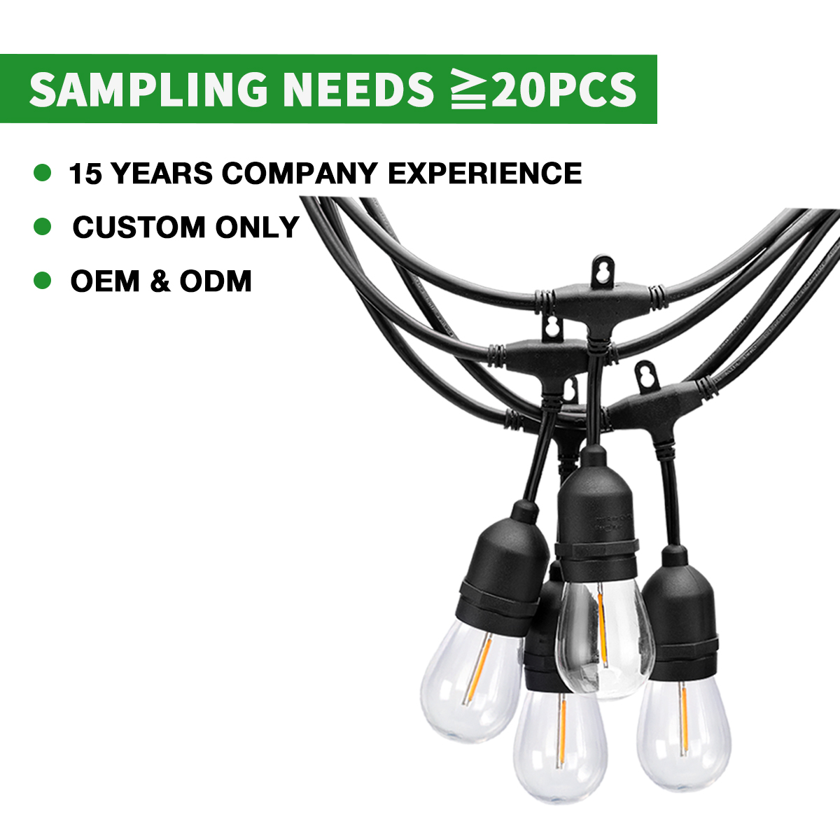 Patio String Light IP65 Waterproof Single Dual Filament Christmas Lights Led String Decoration Wedding Party ETL