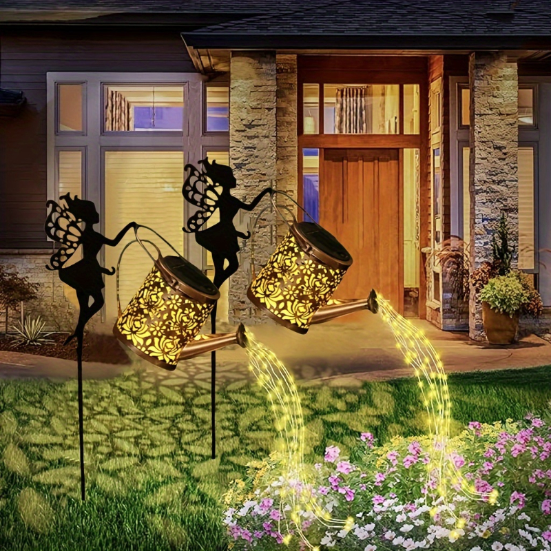 Solar Fairy Water Bottle String Lamp Can Fairy Lights LED Patio Yard Flowerbed Outdoor Garden Decor Hanging Lantern