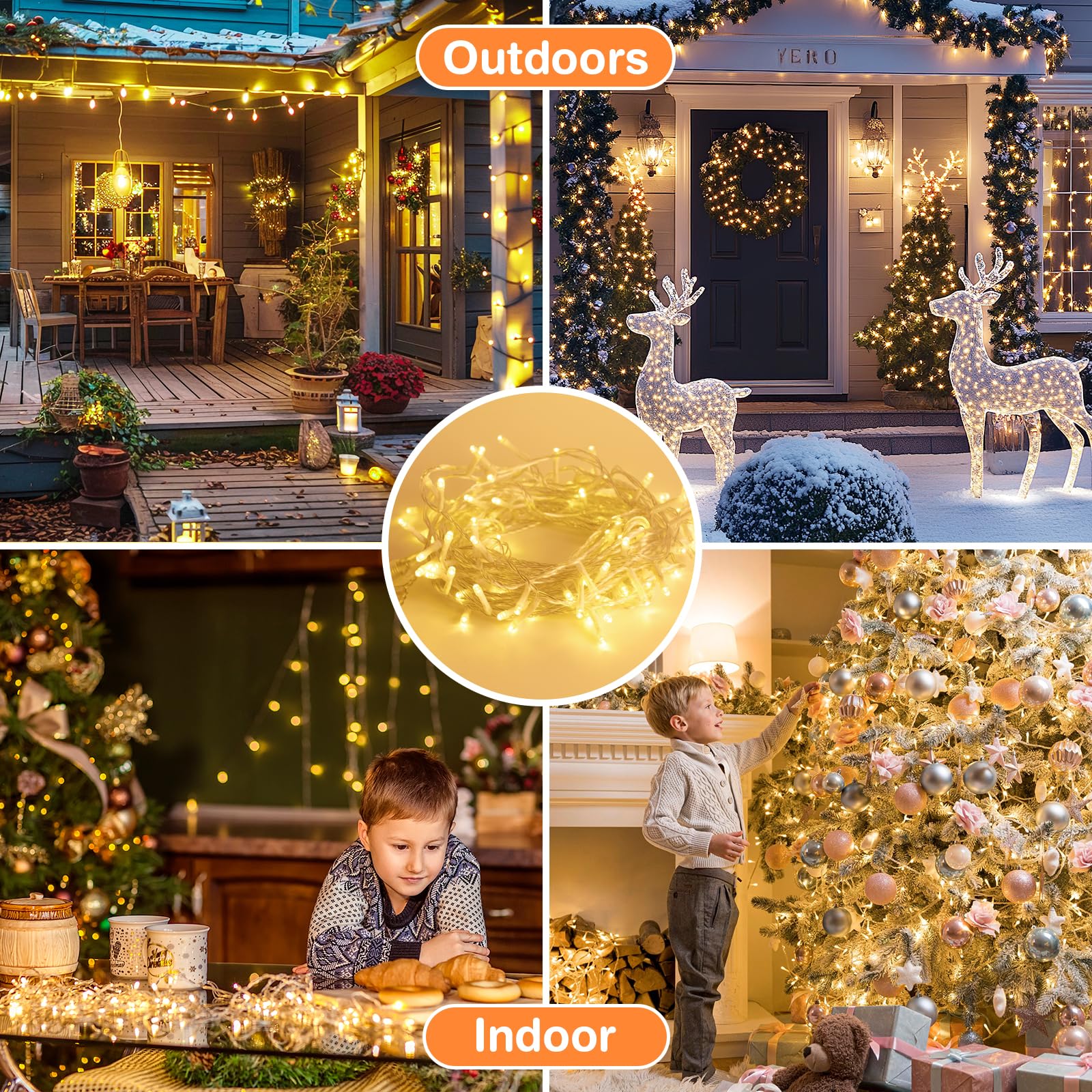 Warm White LED Fairy String Lights, Plug-in Clear Wire Twinkle Lights for Christmas Tree Patio Garden Wedding Decor (Wholesale)
