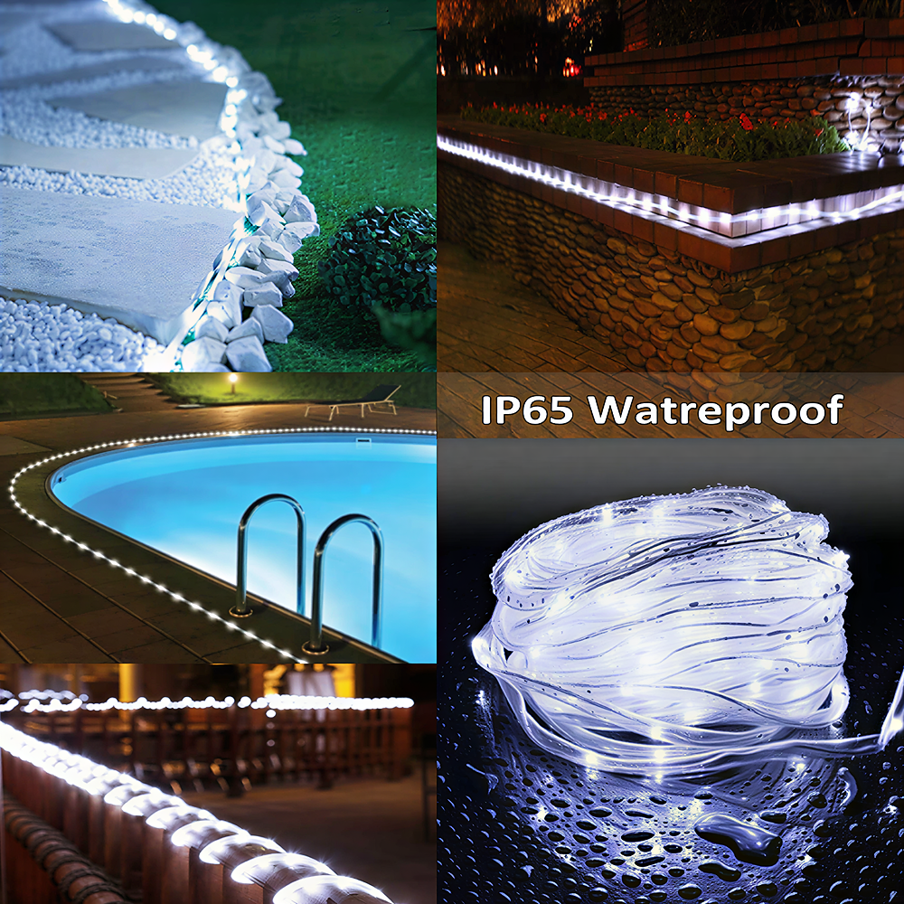 Solar Copper Wire String Lights Outdoor LED Tube Fairy Lights Waterproof for Garden Landscape Party Commercial Projects Decor