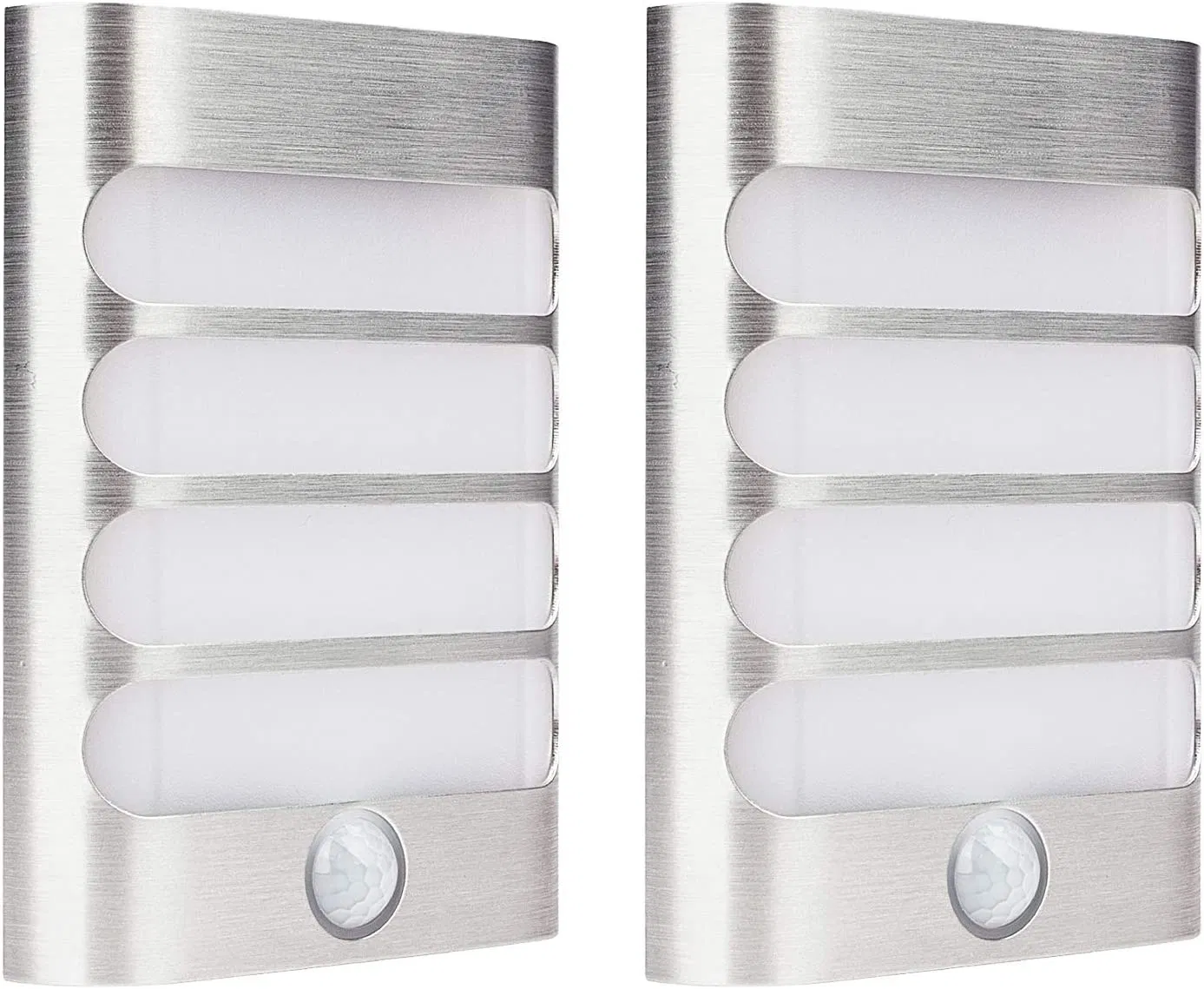 Aluminum Stick Anywhere Bright Motion Sensor LED Wall Sconce Night Light Battery Operated, Auto on/off for Hallway, Closet