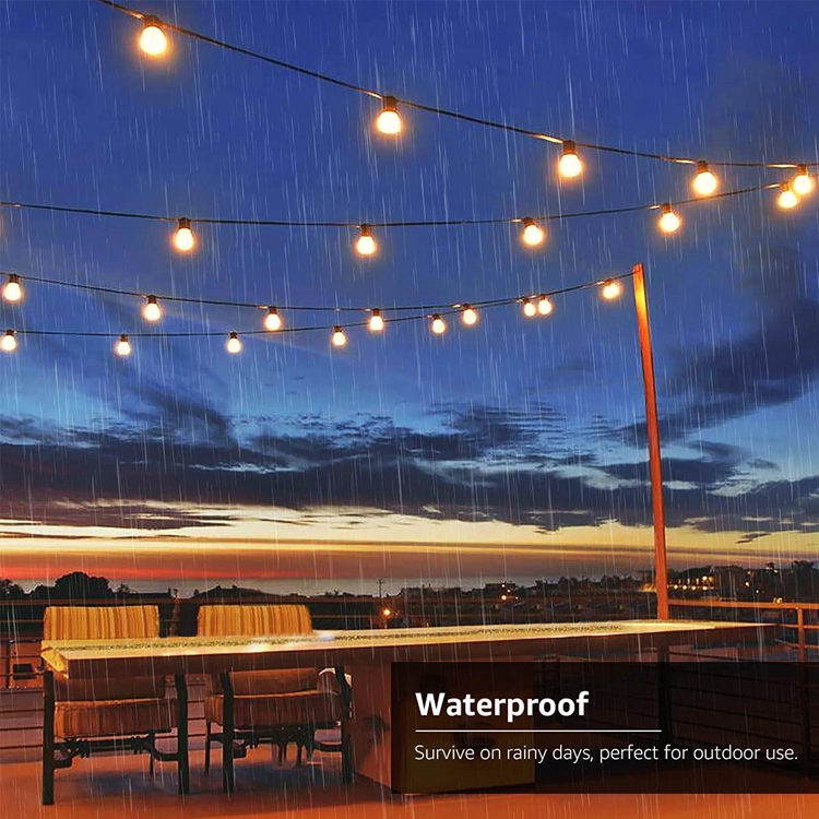 7.6 Meters 25LED G40 Bulb Solar String Light Starry Lights Waterproof Outdoor Vintage Edison Lamps for Garden Patio Terrace