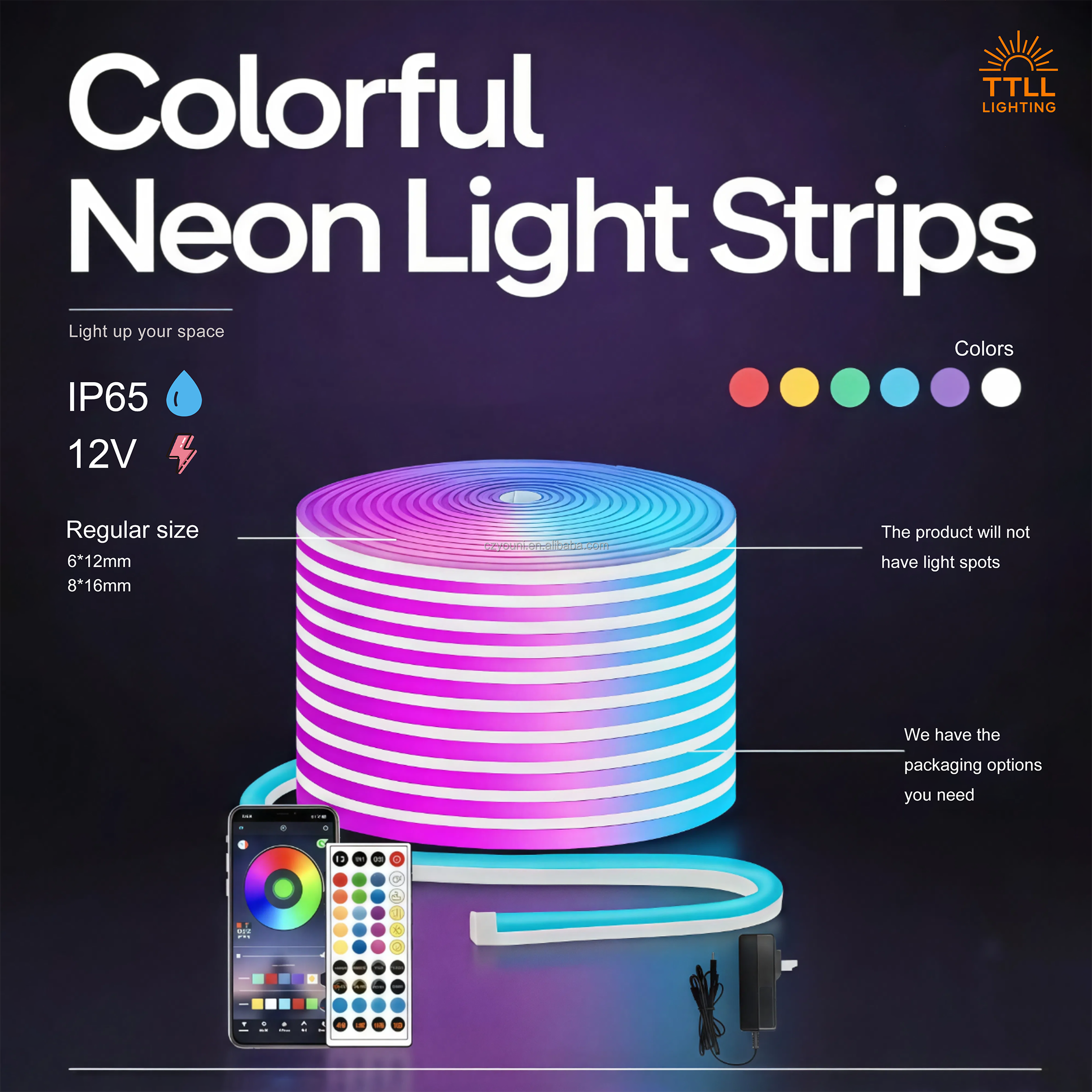 IP65 Waterproof LED Neon Rope Light DC24V Flexible Silicone Neon Strip 120LEDs/m Outdoor Landscape Lighting CE RoHS CB SASO