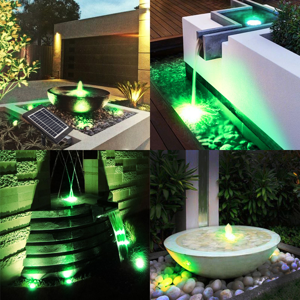 Solar Pond Lights 3 Headlamp LED Submersible Fountain Lights Underwater Solar Fish Tank Light for Garden Fountain Decoration