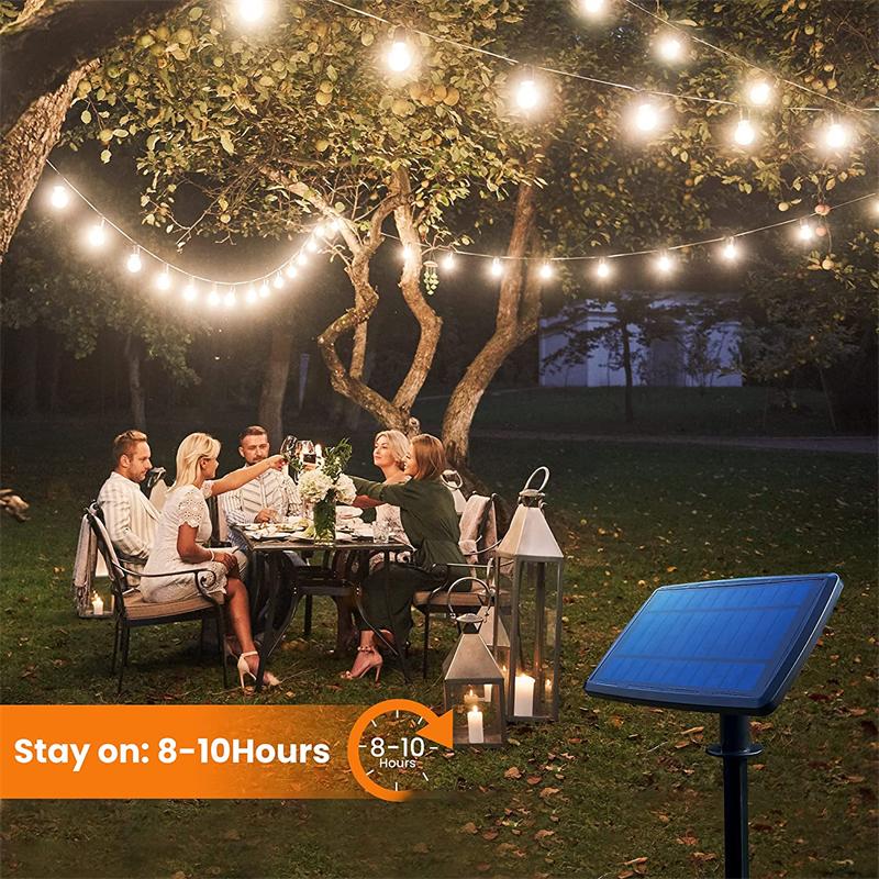 Garden Solar Light Garland Bulb Edison String Lights Retro Glass Outdoor Waterproof Party Christmas Decoration Fairy Lamp