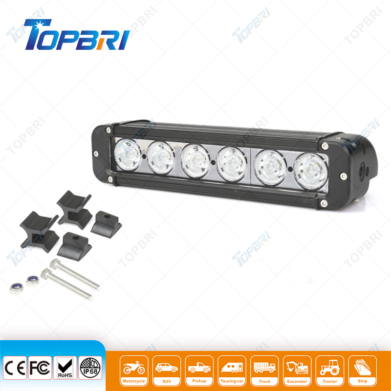 Single Row CREE 60W Truck Bumper Roof Tractor LED Light Bar