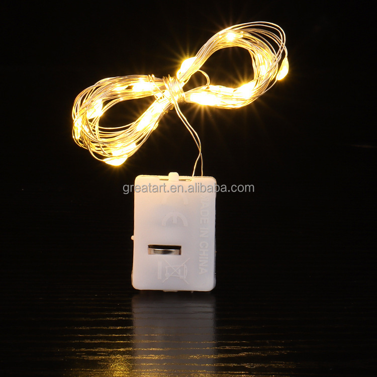 High Quality 1M 10 LED Copper Light String Christmas Battery Operated Warm White Decorative Lighting for Outdoor Parties Gardens