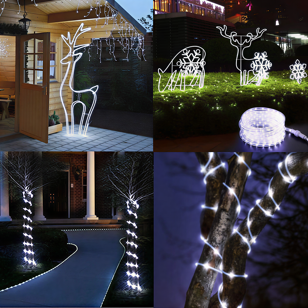 Solar Copper Wire String Lights Outdoor LED Tube Fairy Lights Waterproof for Garden Landscape Party Commercial Projects Decor