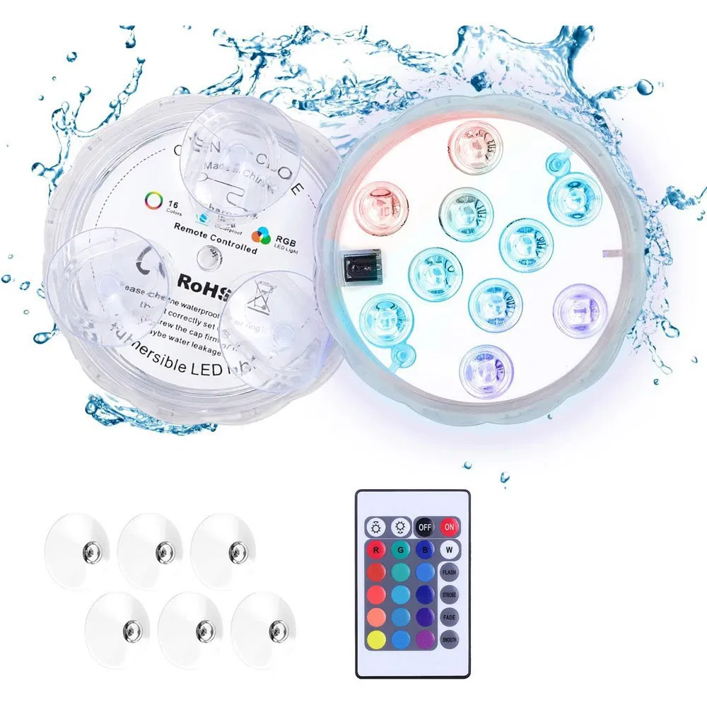 10 LED Submersible Aquarium Light Glowing Bath Toy for Babies &amp; Fish Tanks Lighting