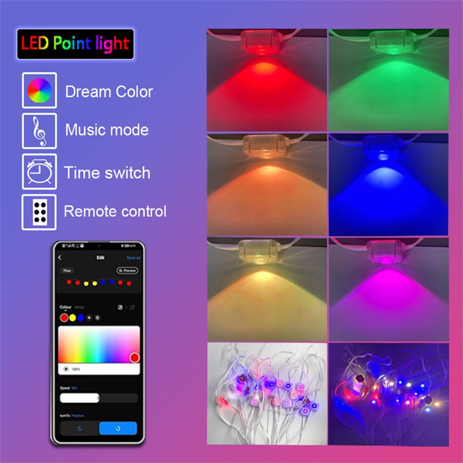Permanent Outdoor Lights 108FT 72LED Smart Rgbic Eaves Lights Work for Halloween Decorations