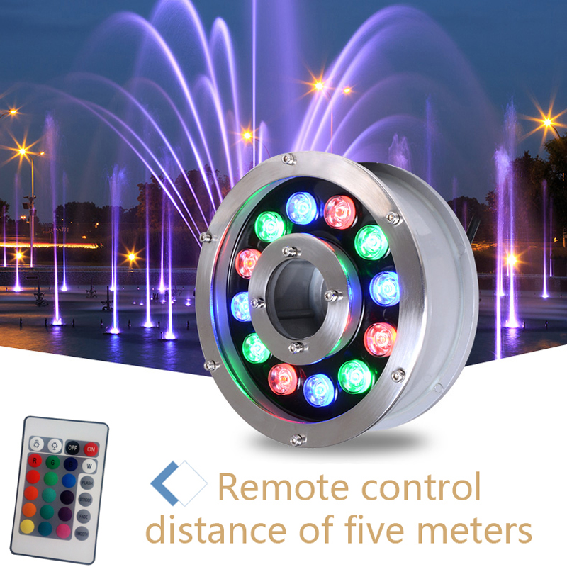 RC IP68 Waterproof Fountain Light Multi Color Submersible LED Underwater Light for Fish Tank Pond Swimming Pool Spa Party Park