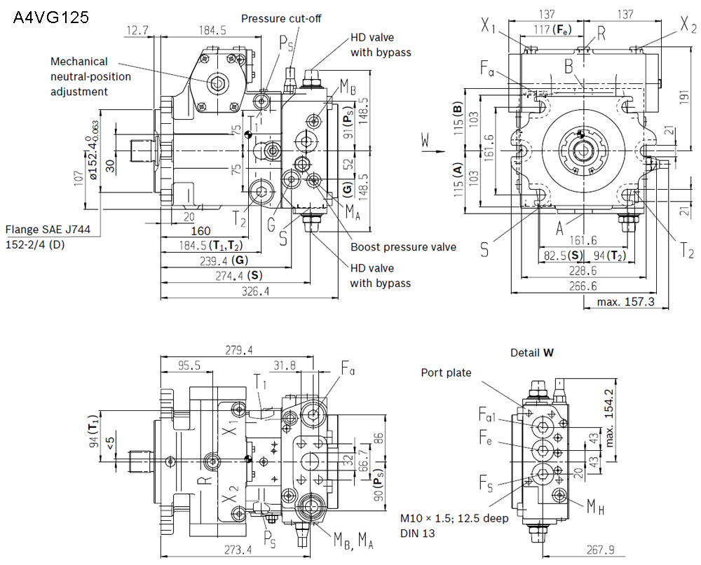 A4VG125 drawing