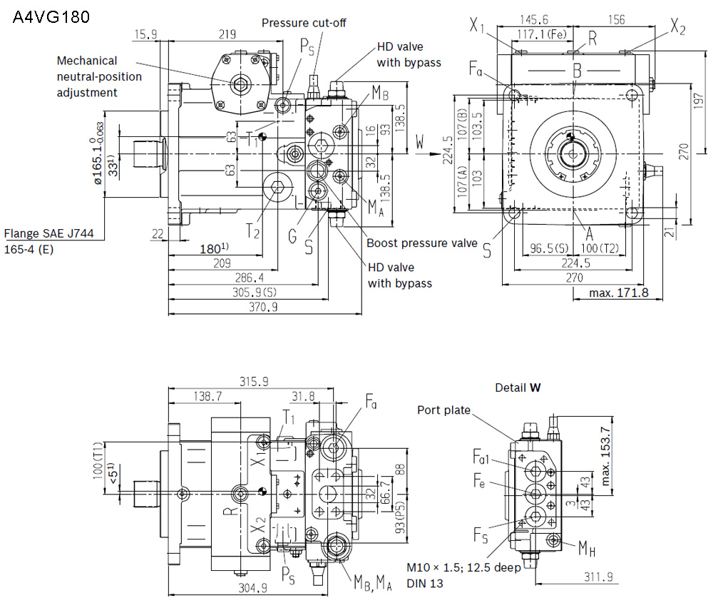 A4VG180 drawing