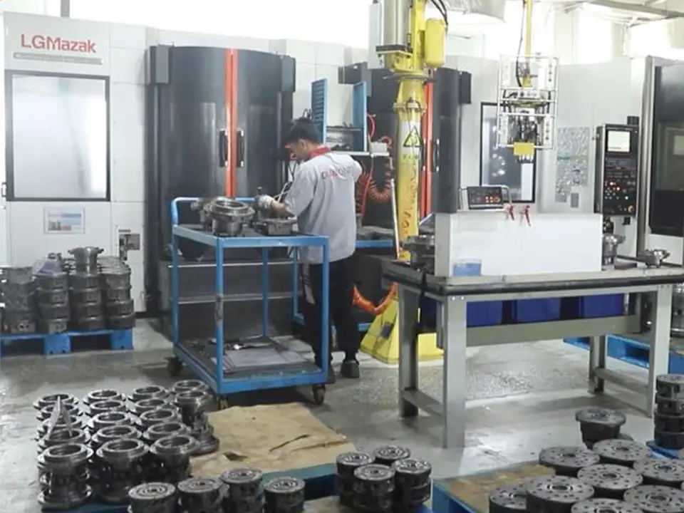 Precision machining of new travel motor for heavy machinery