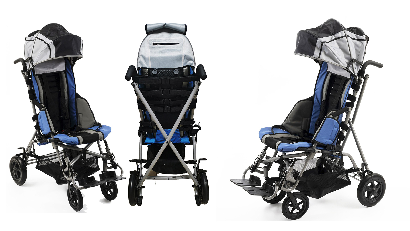 Pediatric Adjustable Tilt in Space Recliner Travel Outdoor Foldable 2-16years Cerebral Palsy Baby Stroller Wheelchair for Adult