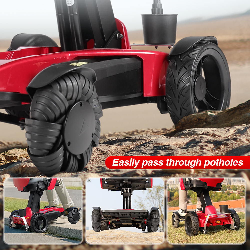 Strong Climbing Mecanum Front Wheels All-Terrain Smooth Drive Power Wheelchair 300W Brushless Motorized Electric Wheelchair