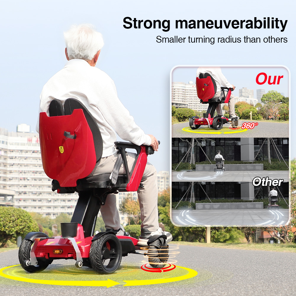 Strong Climbing Mecanum Front Wheels All-Terrain Smooth Drive Power Wheelchair 300W Brushless Motorized Electric Wheelchair