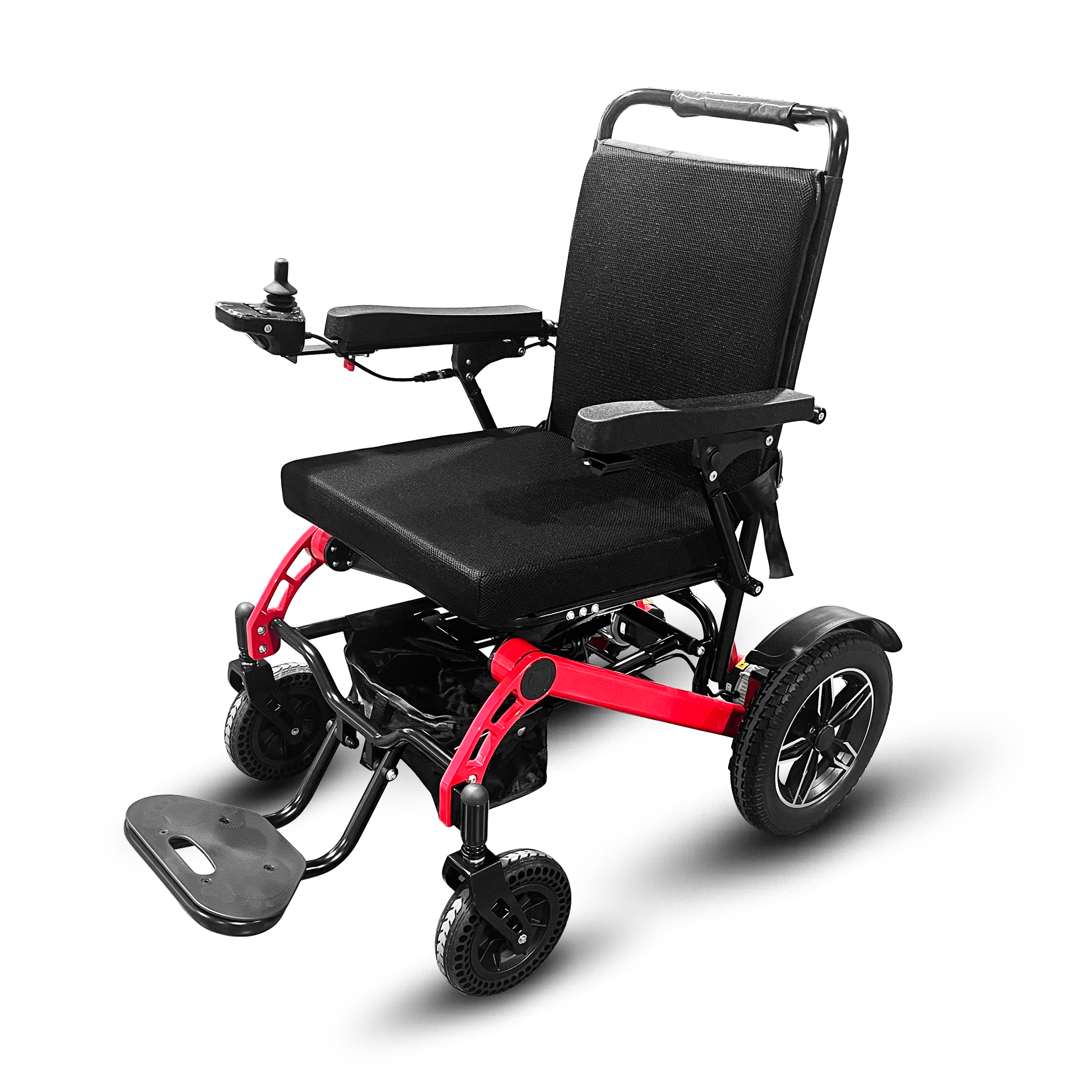 Lightweight Folding Aluminum Alloy Electric Wheelchair Lithium Battery Smart Brake Disabled Portable Anti-Tilt Walker Rollator