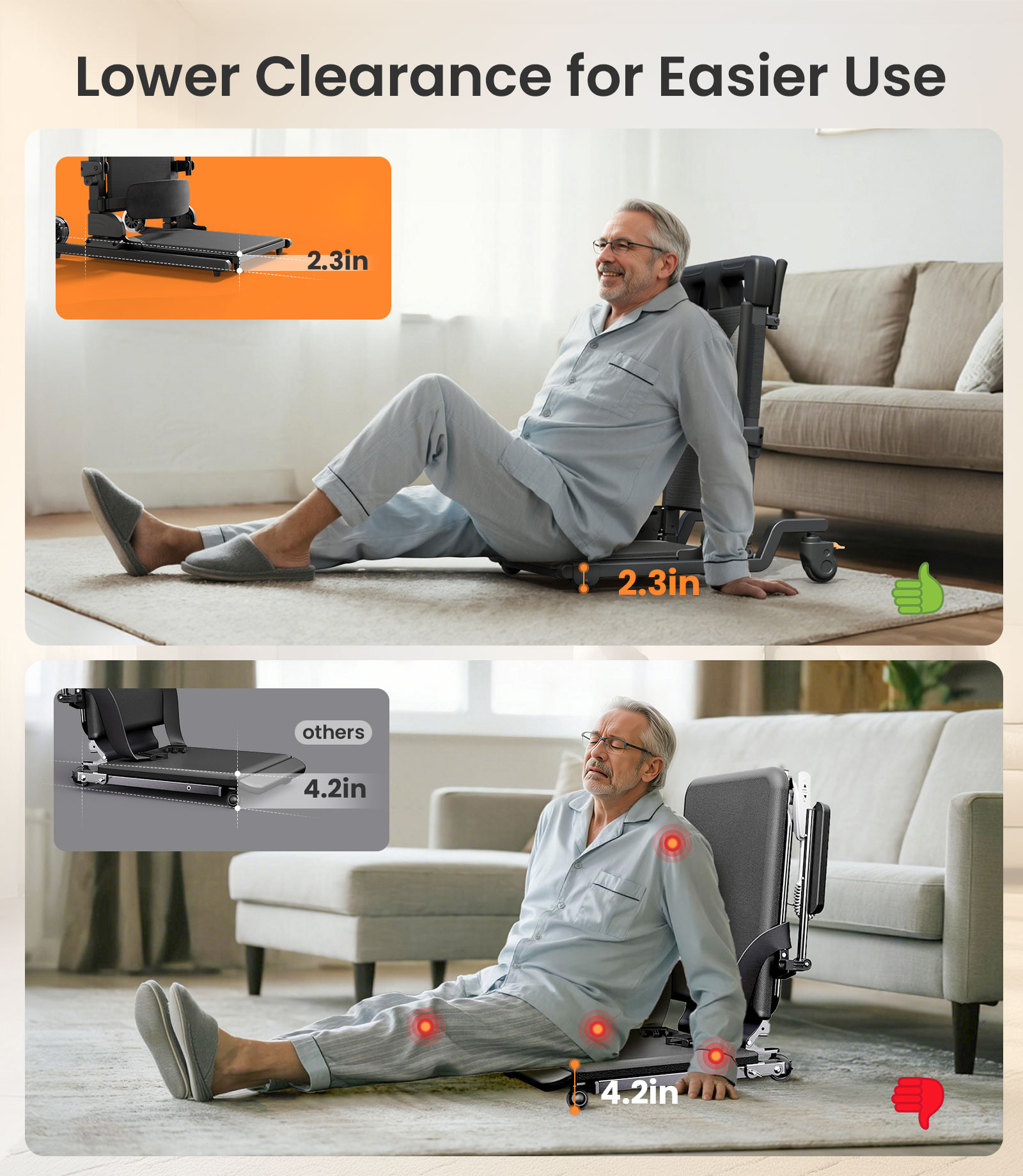 Upgrade New Folding Electric Patient Transfer Lift Chair With Sling Oxford Cloth Seat Lightweight For Seniors Elderly